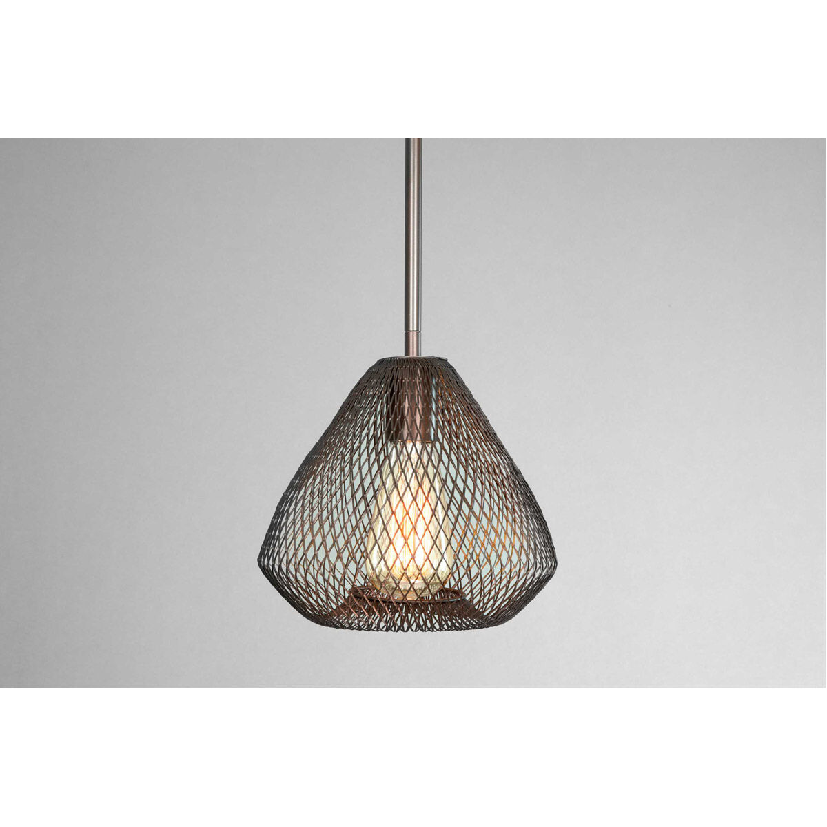 Mesh 1 Light 9 inch Antique Bronze Mini-Pendant Ceiling Light, Design Series